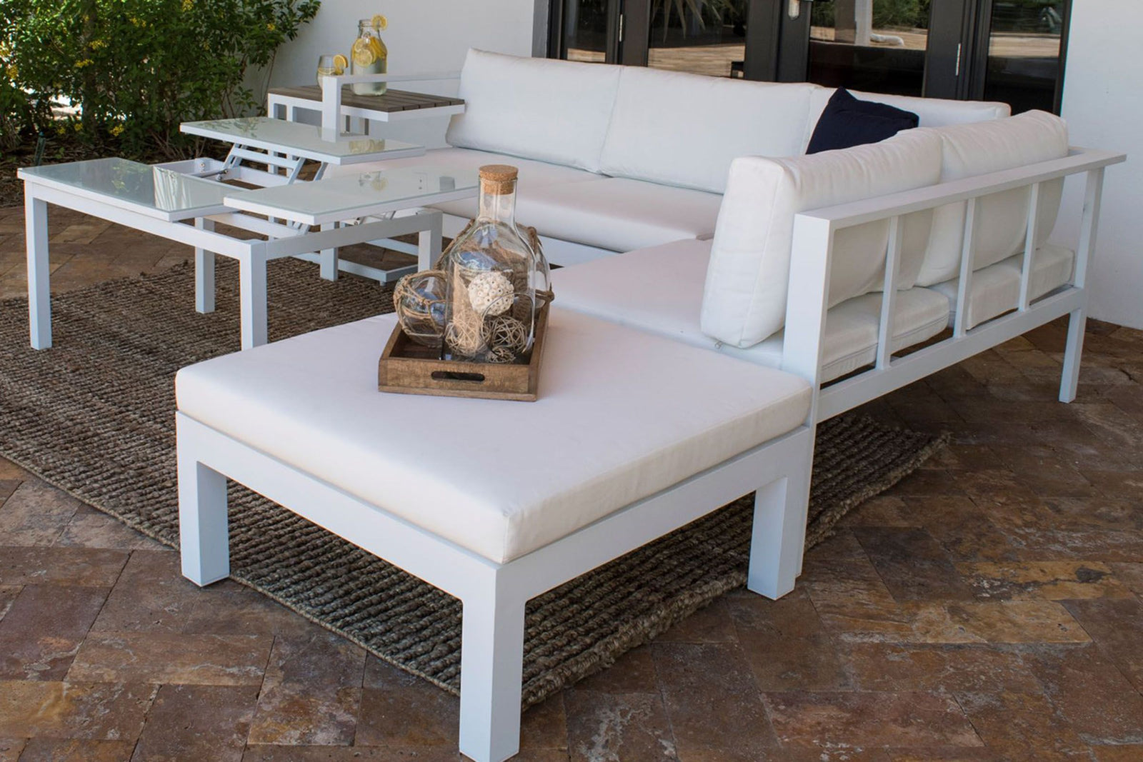 Panama Jack Sandcastle White 5 Pc Sectional Set PJO-2601-WHT-SET - BetterPatio.com