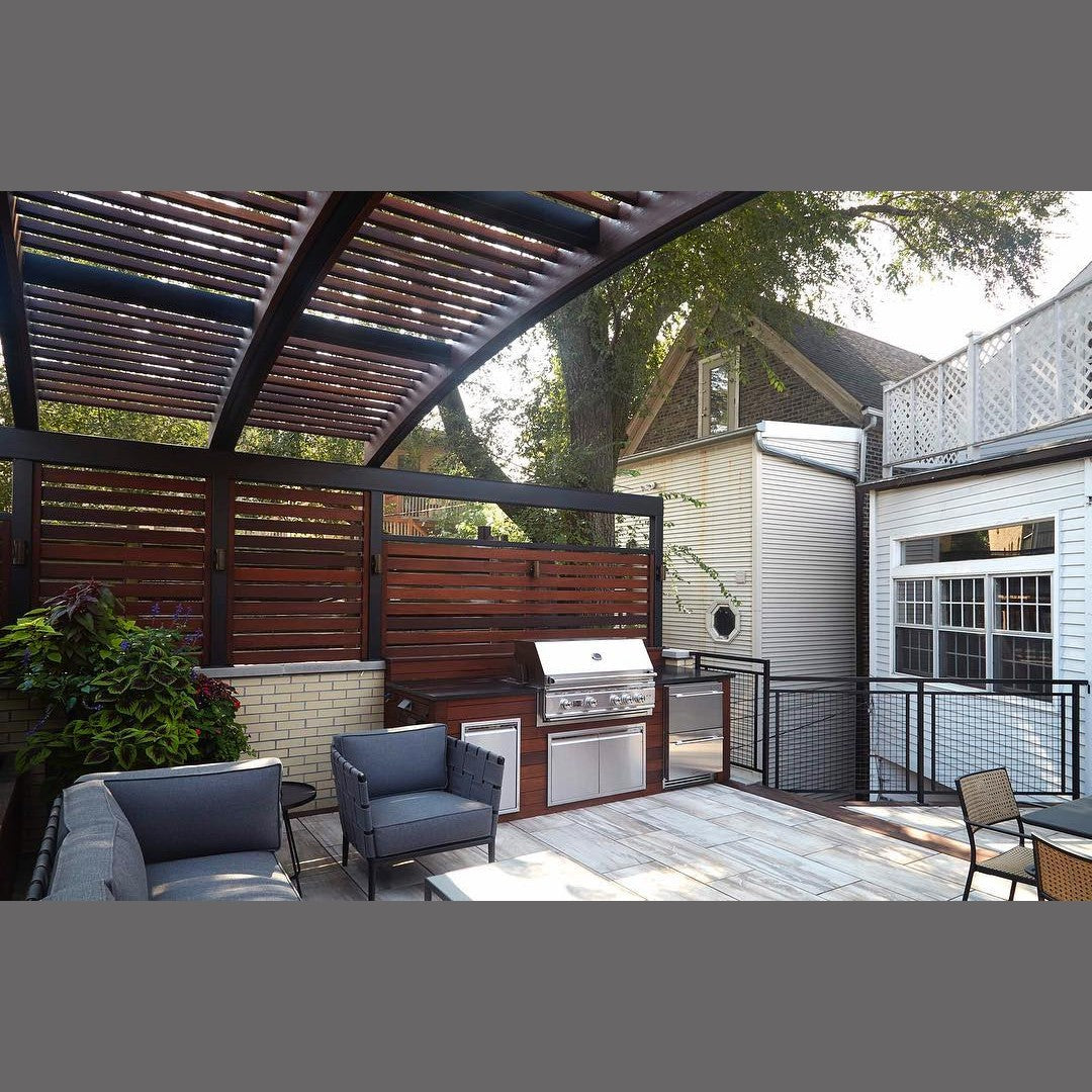 Summerset Sizzler 32 SIZ32 - Shaded retreat arched pergola wood slatting black accents