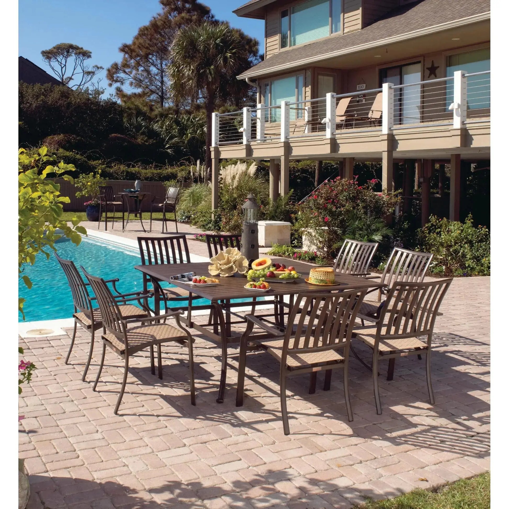 Panama Jack Island Breeze 9 Piece Slatted Dining Set PJO-1001-ESP-9PC - BetterPatio.com