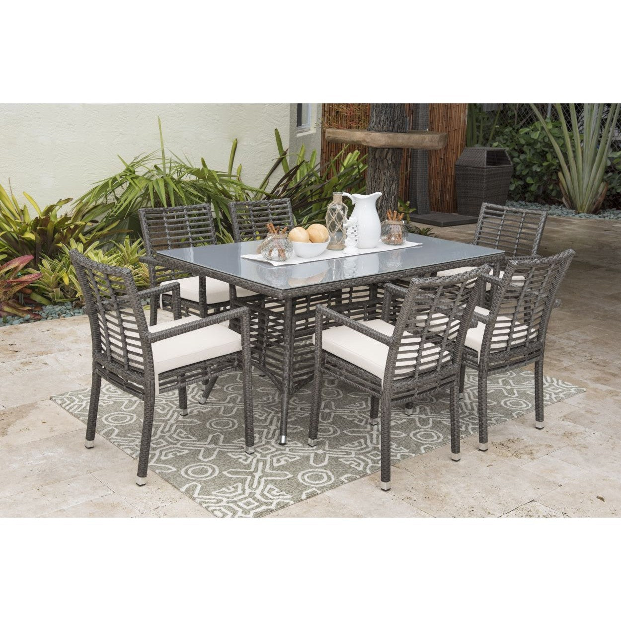 Panama Jack Graphite 7 Piece Dining Set - BetterPatio.com