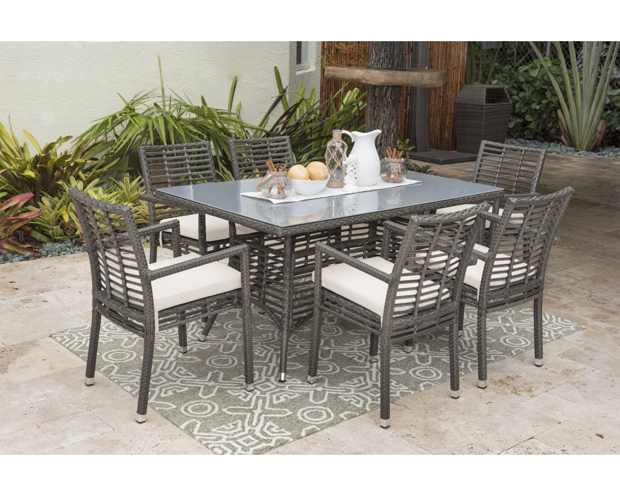 Panama Jack Graphite 7 Piece Dining Set - BetterPatio.com