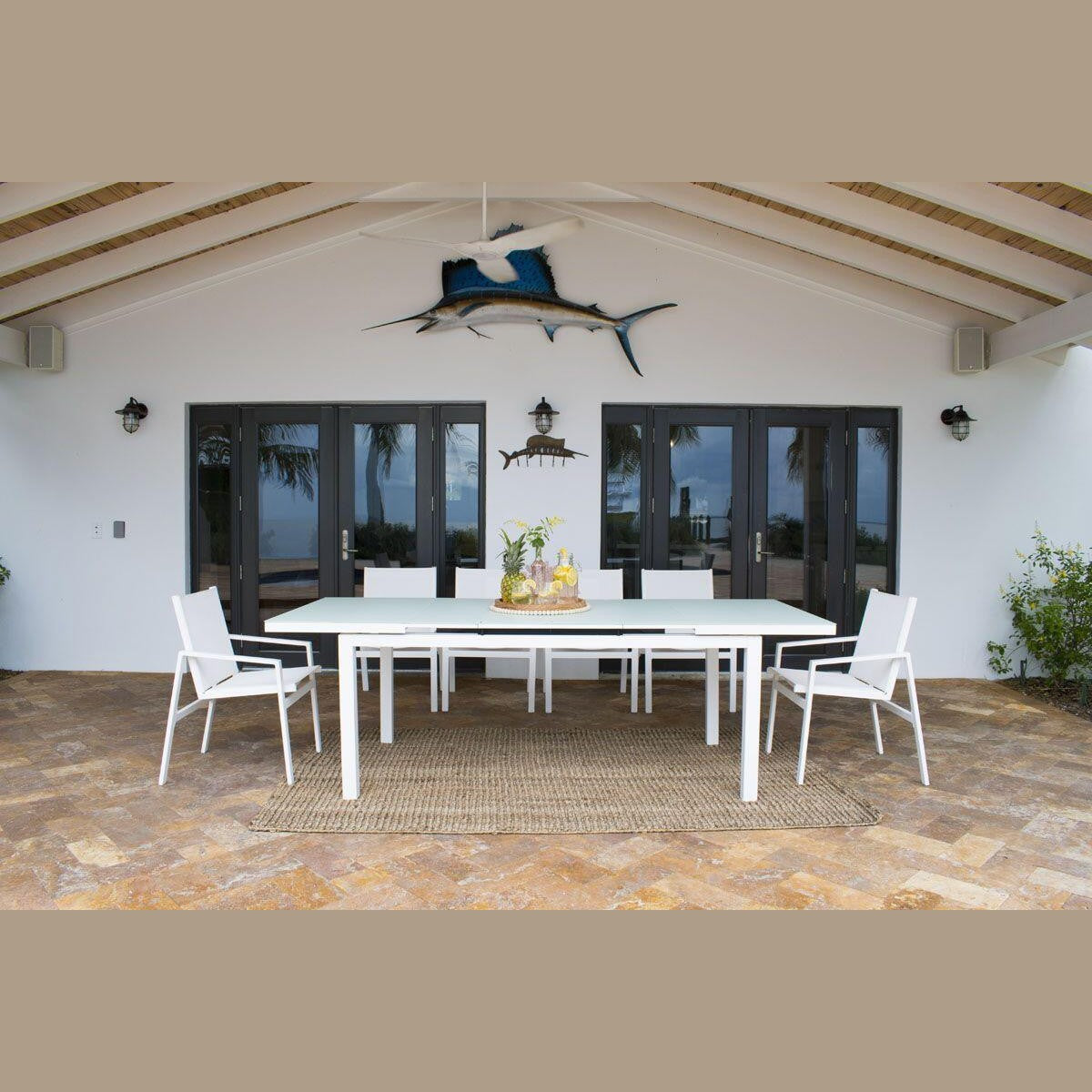 Panama Jack Mykonos 11 Pc Rectangular Dining PJO-2401-WHT-11DA - BetterPatio.com