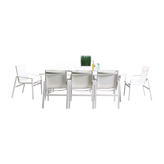 Panama Jack Mykonos 9 Pc Rectangular Dining PJO-2401-WHT-9DA - BetterPatio.com