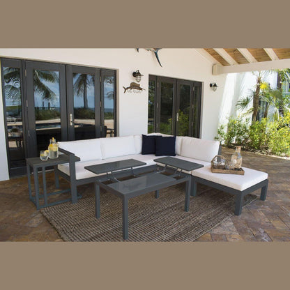 Panama Jack Sandcastle Grey 5 Pc Sectional Set PJO-2601-GRY-SET - BetterPatio.com