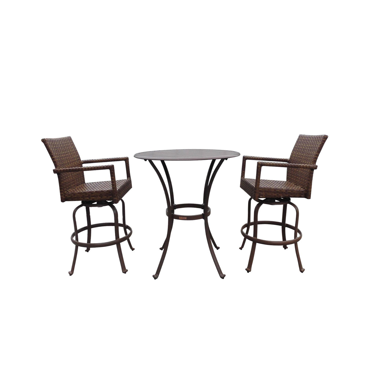Panama Jack St Barths 3 piece Swivel Pub Set PJO-3001-BRN-3PSB - BetterPatio.com
