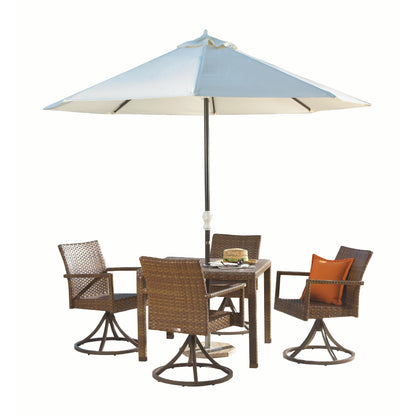 Panama Jack St Barths Swivel Chair Dining Set 5 piece PJO-3001-BRN-5PCSD - BetterPatio.com