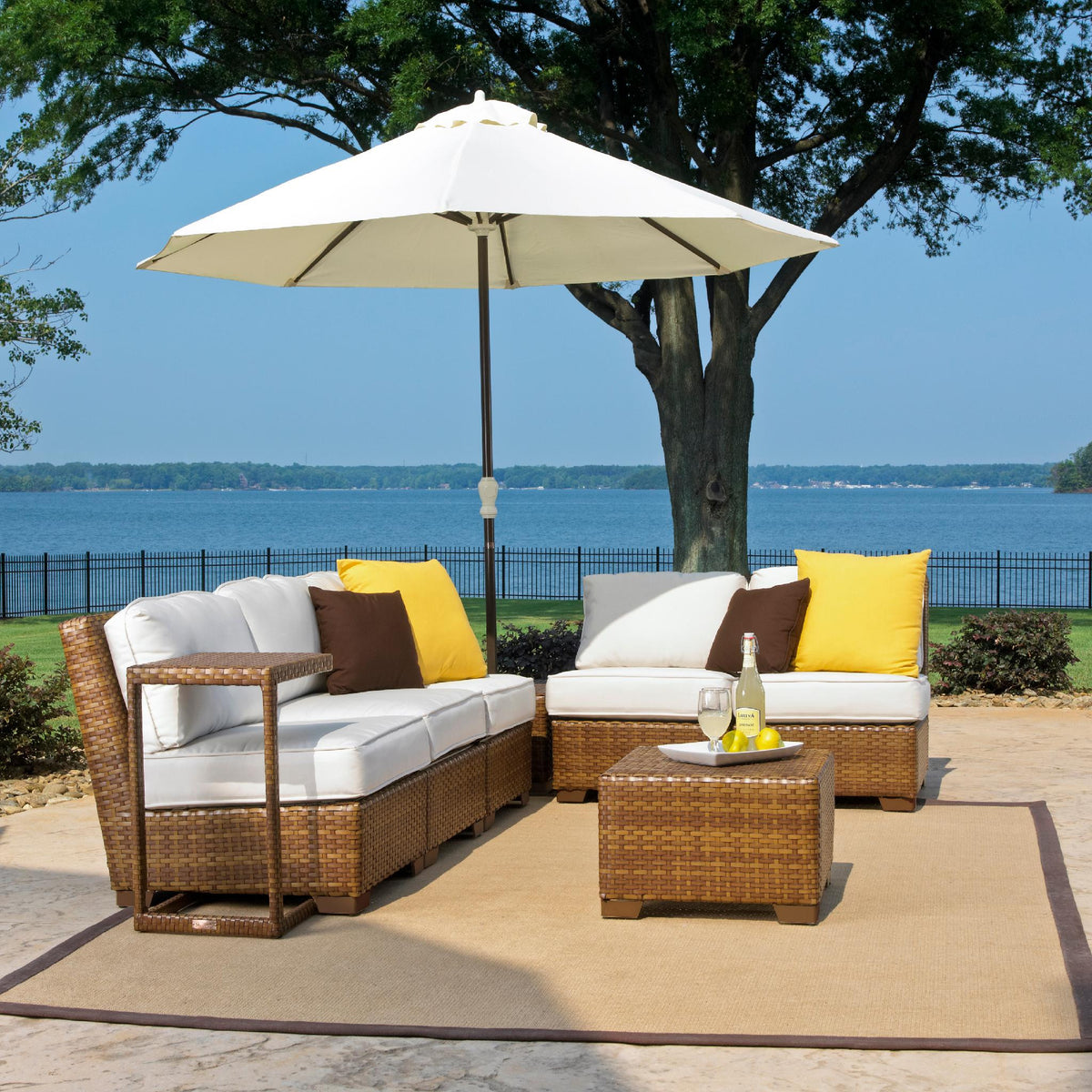 Panama Jack St Barths 8 piece Sectional Set PJO-3001-BRN-8SCT - BetterPatio.com