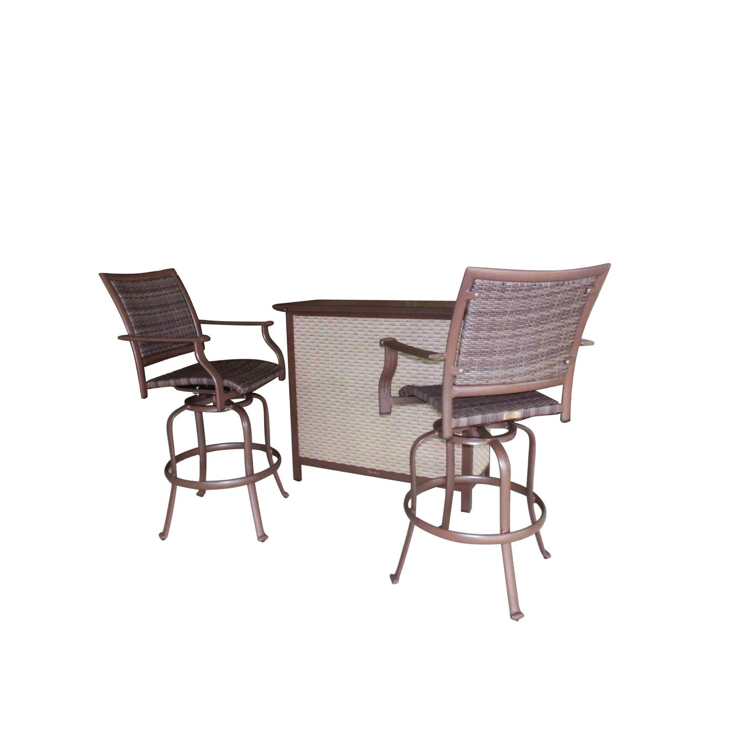Panama Jack Island Cove 3 piece Woven Swivel Bar Set PJO-8001-ESP-3PSB - BetterPatio.com