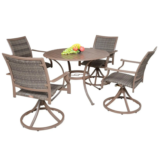 Panama Jack Island Cove Swivel Dining Set 5 piece PJO-8001-ESP-5PCSW - BetterPatio.com