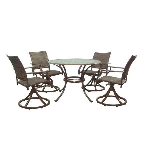 Panama Jack Island Cove Swivel Dining Set 5 piece PJO-8001-ESP-5PCSW - BetterPatio.com