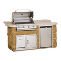 Bull Outdoor 6 Foot Power Q BBQ Island with Raised Back Bar
