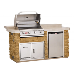 Bull Outdoor 6 Foot Power Q BBQ Island with Raised Back Bar