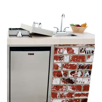 Lion Premium Grills Premium Q 96 Inch BBQ Island - side angle view premiumq31