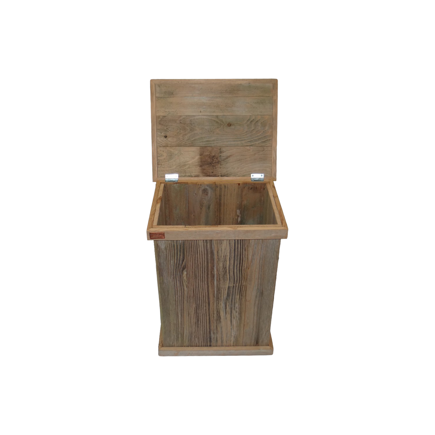 Haggard Rustic Goods Barn Wood Trash Can Single Tres Hombres Black - BetterPatio.com