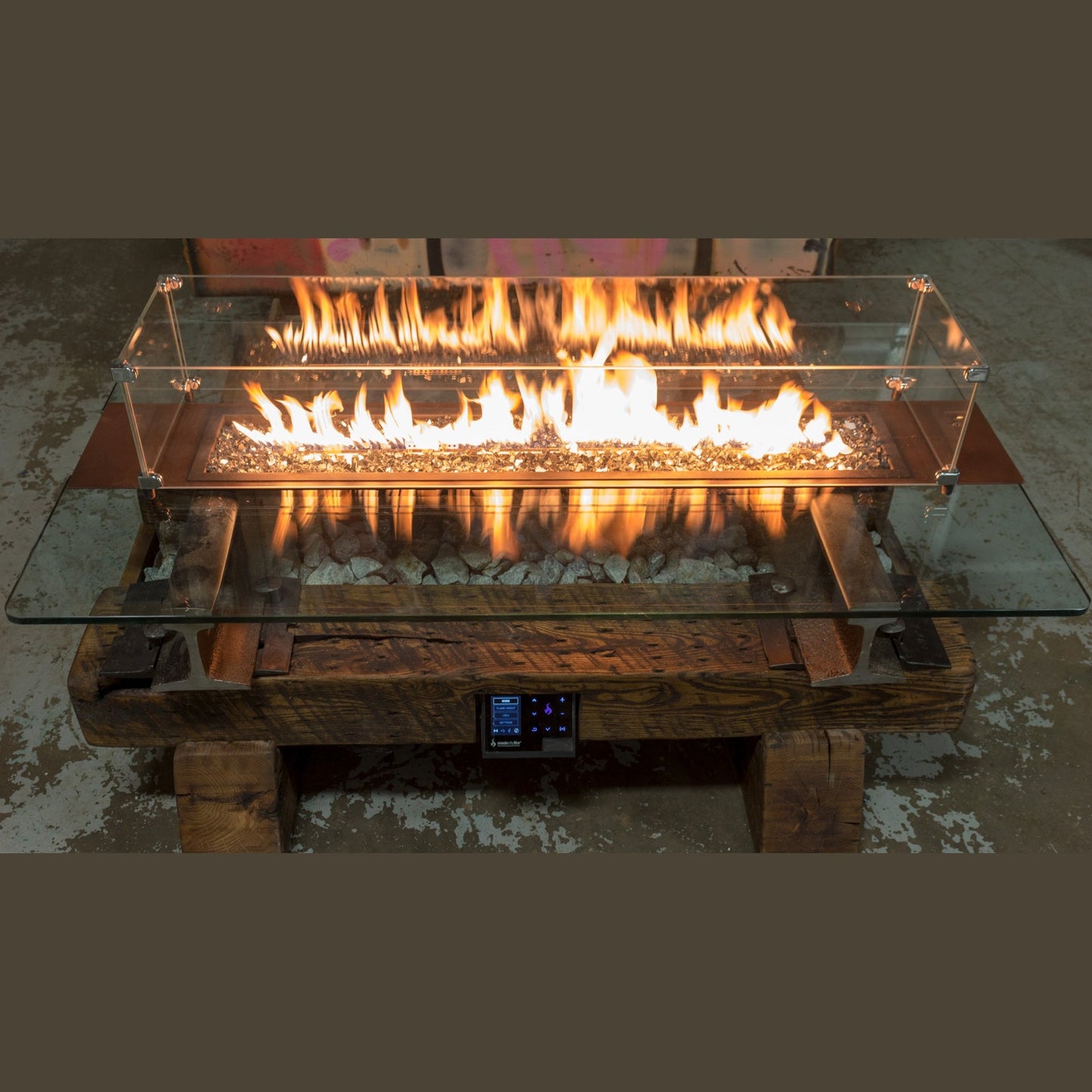 Music City Fire Company Railyard Sound Reactive Sleeper 54" Fire Pit Table - MC020300 - BetterPatio.com