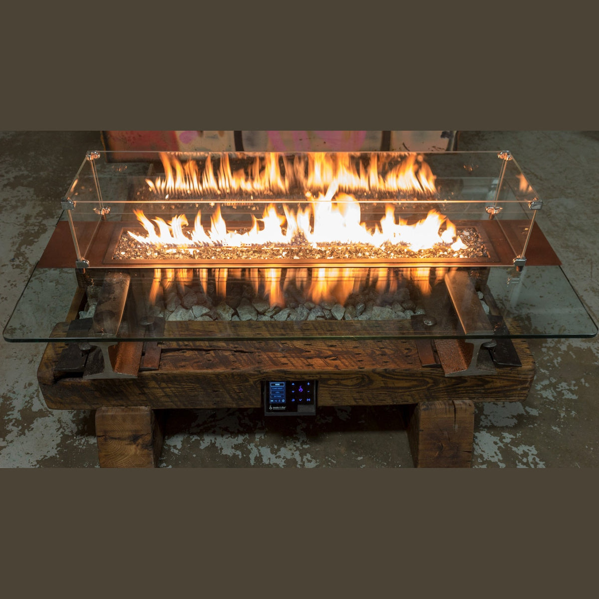 Music City Fire Company Railyard Sound Reactive Sleeper 54" Fire Pit Table - MC020300 - BetterPatio.com