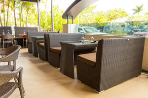 Source Furniture Boca Lowback Dining Booth, Espresso - BetterPatio.com