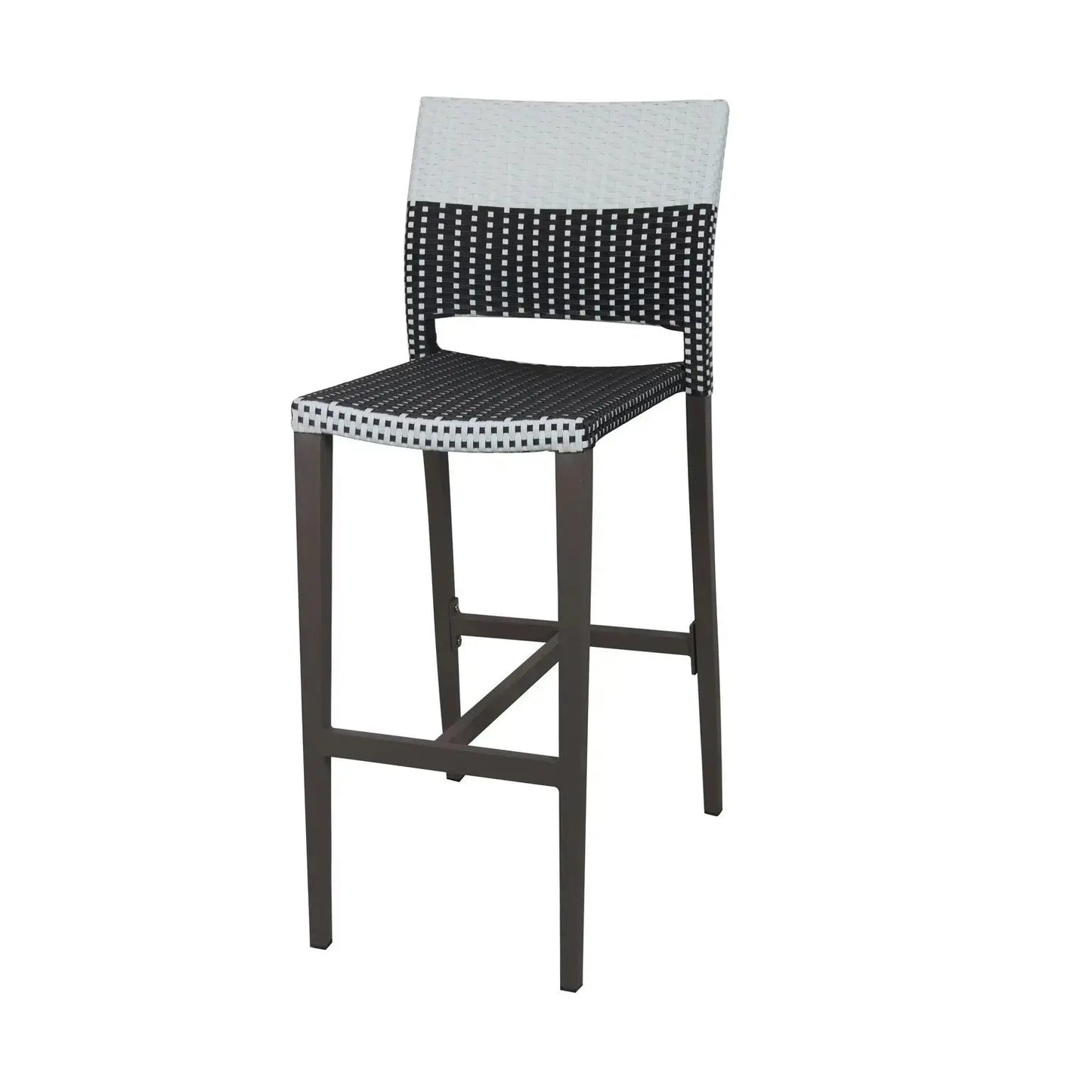 Source Chloe Bar Side Chair Espresso & White Wicker SC-2207-172-E&W-ESP - BetterPatio.com