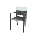Source Chloe Dining Arm Chair Espresso & White Wicker SC-2207-163-E&W-ESP