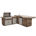 Bull Outdoor 9 Foot L-Shaped Supreme Q BBQ Island