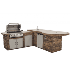 Bull Outdoor 9 Foot L-Shaped Supreme Q BBQ Island