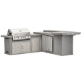 Bull Outdoor 9 Foot L-Shaped Supreme Q BBQ Island with Raised Bar