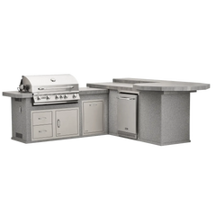 Bull Outdoor 9 Foot L-Shaped Supreme Q BBQ Island with Raised Bar