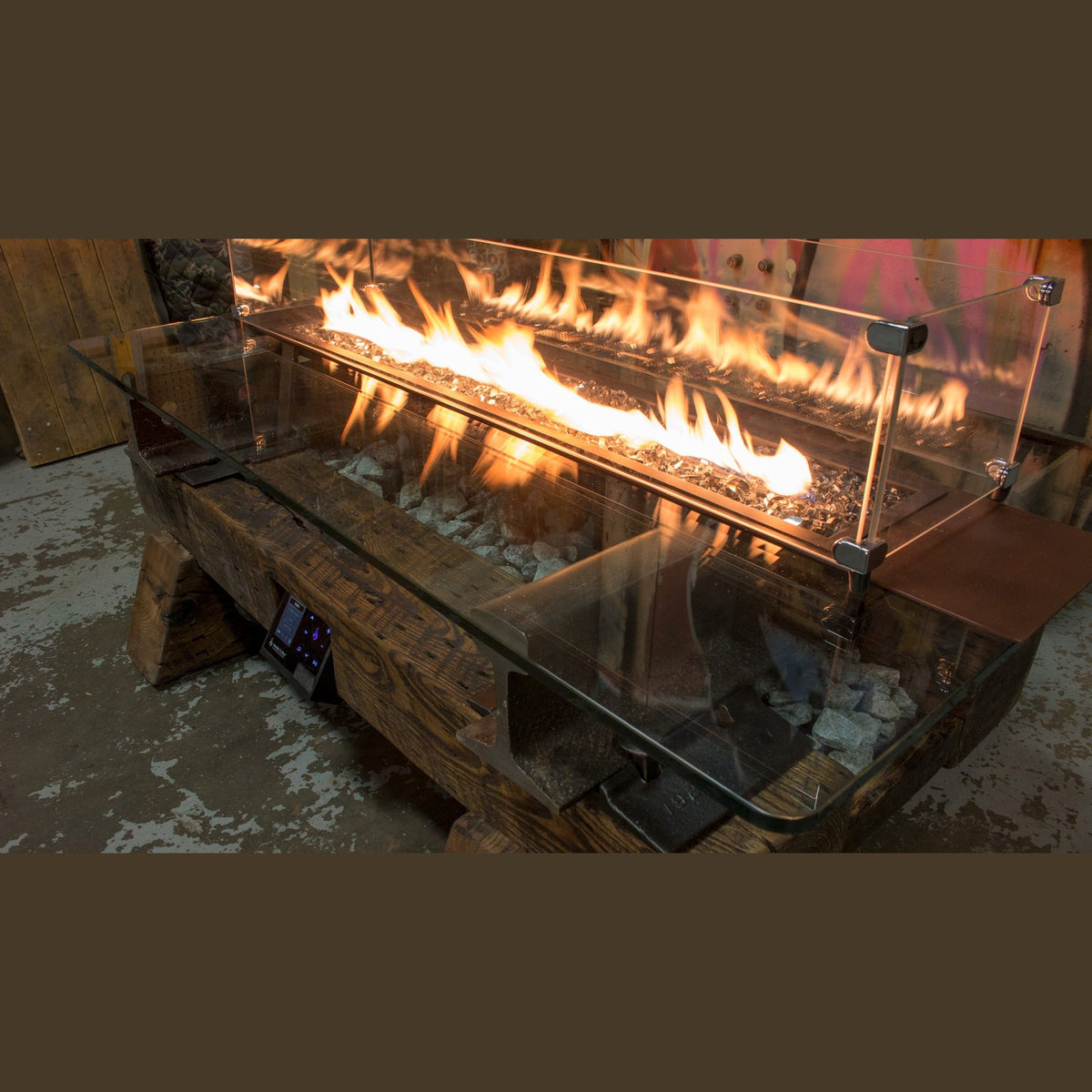 Music City Fire Company Railyard Sound Reactive Sleeper 54" Fire Pit Table - MC020300 - BetterPatio.com