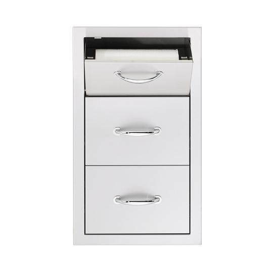Summerset Professional Grills 17 inch Vertical 2 Drawer and Paper Towel Holder Combo SSTDC-17 - BetterPatio.com