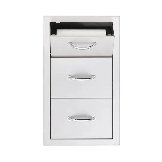 Summerset Professional Grills 17 inch Vertical 2 Drawer and Paper Towel Holder Combo SSTDC-17 - BetterPatio.com