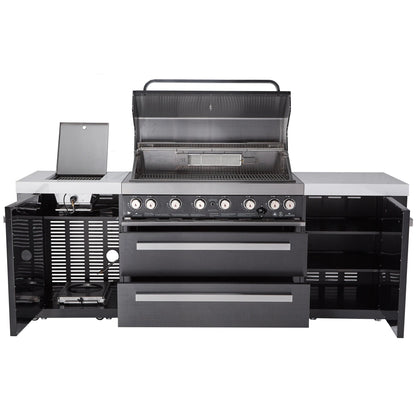 Mont Alpi 8 Foot Black Stainless Steel Outdoor Kitchen // BetterPatio.com