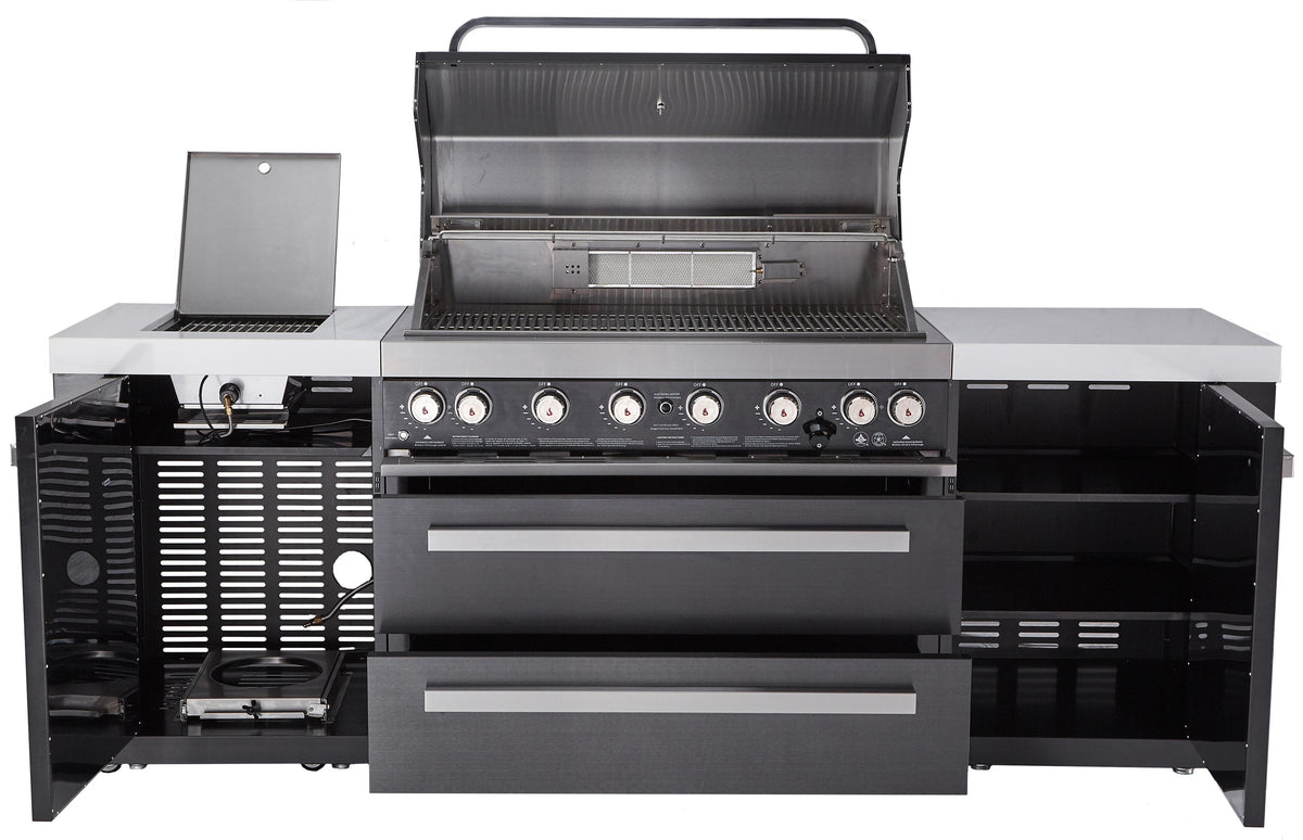 Mont Alpi 8 Foot Black Stainless Steel Outdoor Kitchen // BetterPatio.com