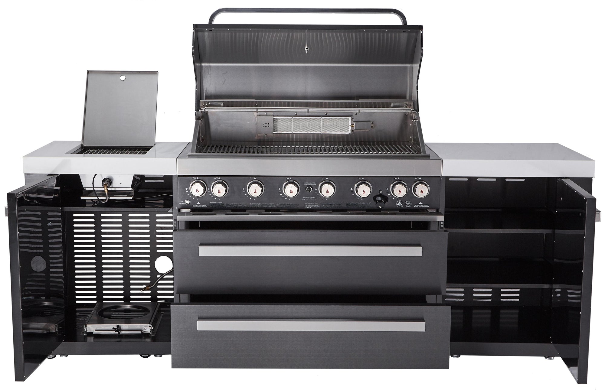 Mont Alpi 8 Foot Black Stainless Steel Outdoor Kitchen